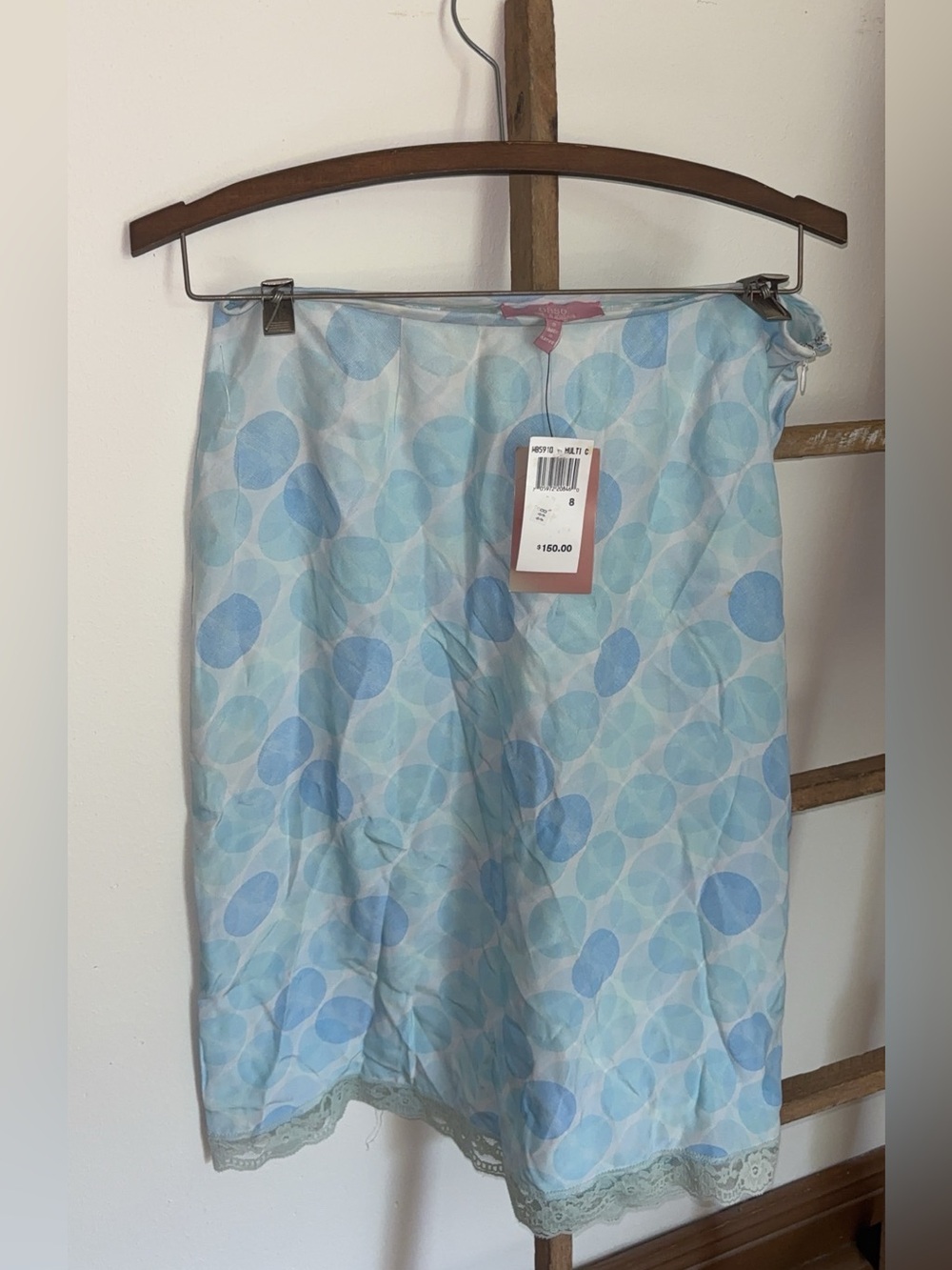 100% silk polka dot skirt